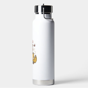 Schattige Pasenbeer in gebarsten ei vintage vector Waterfles
