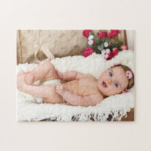 Schattige pasgeboren baby peuter Eigen foto Legpuzzel
