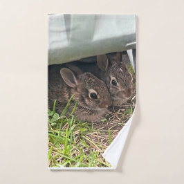 Schattige pasgeboren konijnen handdoek