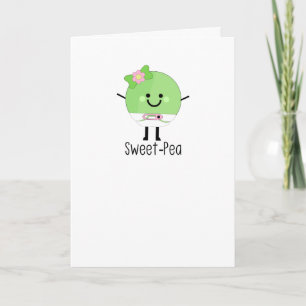 Schattige pasgeboren meisje Sweet Pea Kaart