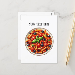 Schattige pastagerecht tekst toevoegen briefkaart