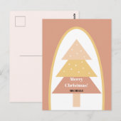 Schattige Pastel Aardetinten Kerstboom Briefkaart (Voorkant / Achterkant)