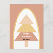Schattige Pastel Aardetinten Kerstboom Briefkaart (Voorkant)