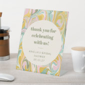 Schattige Pastel Abstract Custom Vrijgezellenfeest Reclamebord Met Voetstuk (Insitu)