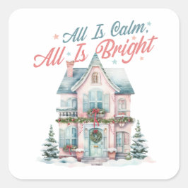 Schattige Pastel Alles is rustig, Alles is Bright Vierkante Sticker