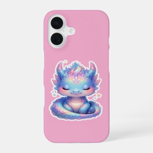 Schattige Pastel Baby Draak iPhone 16 Hoesje (Achterkant)