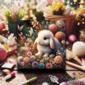 Schattige  pastel Baby konijnenbloemen Pasen Feestdagenkaart