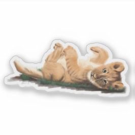 Schattige Pastel Baby Lion Illustratie Aangepast Sticker