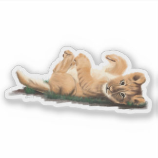 Schattige Pastel Baby Lion Illustratie Aangepast Sticker