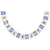 Schattige pastel blauw bruin draaien een met naam vlaggetjes (Alle)