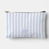 Schattige pastel blauw en wit strepen - monogram etui (Voorkant)