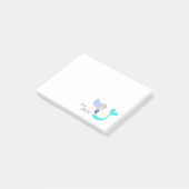 Schattige Pastel Blauwgroene Meermin Prinses  Post-it® Notes (Schuin)