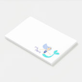 Schattige Pastel Blauwgroene Zeemeermin Prinses Post-it® Notes (Schuin)