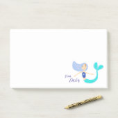 Schattige Pastel Blauwgroene Zeemeermin Prinses Post-it® Notes (Op bureau)