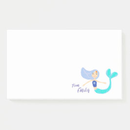 Schattige Pastel Blauwgroene Zeemeermin Prinses  Post-it® Notes