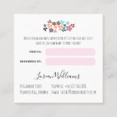 Schattige Pastel Bloemen Haar Stylist Bloemkrans Afsprakenkaartje (Achterkant)