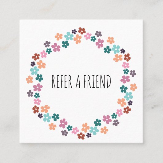 Schattige Pastel Bloemen Haar Stylist Bloemkrans Afsprakenkaartje (Voorkant)