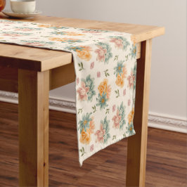 Schattige pastel bloemmotief lange tafelloper
