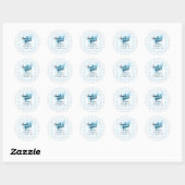 Schattige Pastel Blue Gingham Baby shower Ronde Sticker (Vel)