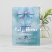 Schattige Pastel Blue Turquoise Boy Baby shower Kaart (Staand voorkant)