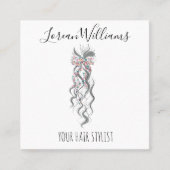 Schattige Pastel Bride Wavy Kapsel Haarsalon Bloem Afsprakenkaartje (Voorkant)