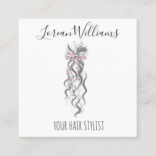 Schattige Pastel Bride Wavy Kapsel Haarsalon Bloem Afsprakenkaartje (Voorkant)