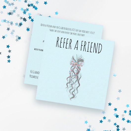 Schattige Pastel Bride Wavy Kapsel Haarsalon Bloem Afsprakenkaartje