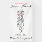 Schattige Pastel Bride Wavy Kapsel Haarsalon Bloem Spandoek (Verticaal)