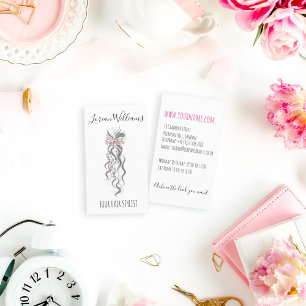 Schattige Pastel Bride Wavy Kapsel Haarsalon Bloem Visitekaartje