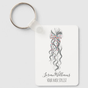 Schattige Pastel Bruid Golvende Kapsalon QR Sleutelhanger