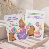 Schattige Pastel Capybara Kinderverjaardag Kaart