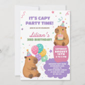 Schattige Pastel Capybara Kinderverjaardag Kaart (Voorkant)