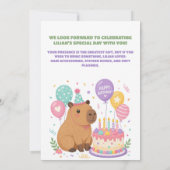Schattige Pastel Capybara Kinderverjaardag Kaart (Achterkant)
