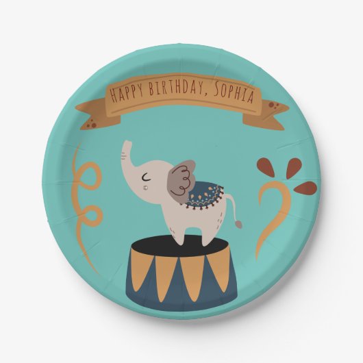 Schattige pastel carnaval verjaardagsthema papieren bordje (Voorkant)