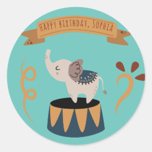 Schattige pastel carnaval verjaardagsthema ronde sticker
