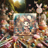 Schattige Pastel Chef Bunny Easter Christelijk Feestdagenkaart