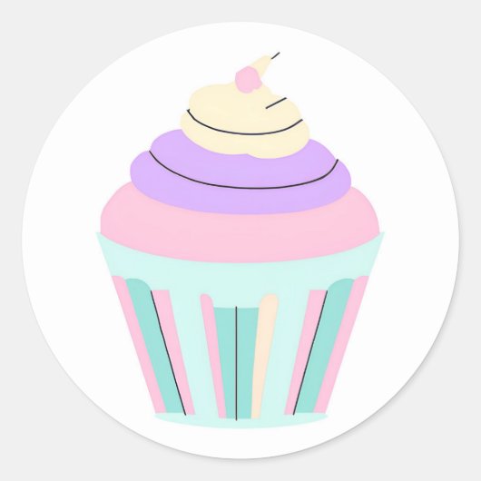 Schattige Pastel Cupcake Bakkerij Sticker Gebak Ch (Voorkant)