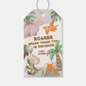 Schattige Pastel Dinosaurus Dank Je Cadeaulabel (Voorkant)