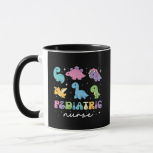 Schattige Pastel Dinosaurus Kinderverpleegster & G Mok