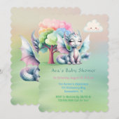 Schattige Pastel Dragon Baby shower Kaart (Voorkant / Achterkant)