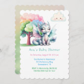 Schattige Pastel Dragon Baby shower Kaart (Voorkant / Achterkant)