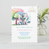 Schattige Pastel Dragon Baby shower Kaart (Staand voorkant)