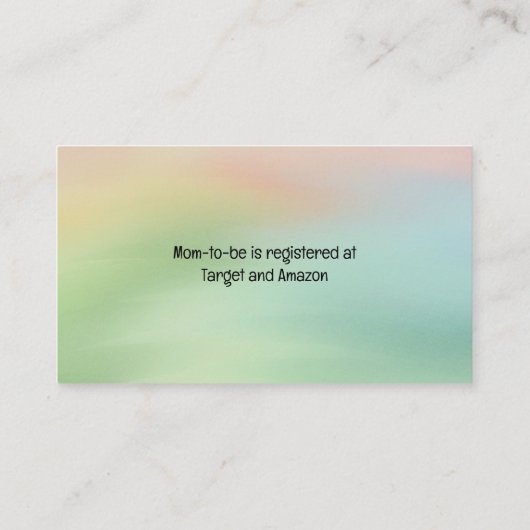 Schattige Pastel Dragon Baby shower Register Informatiekaartje (Achterkant)