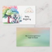 Schattige Pastel Dragon Baby shower Register Informatiekaartje (Voorkant / Achterkant)