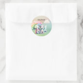 Schattige Pastel Dragon Baby shower Ronde Sticker (Tas)