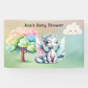 Schattige Pastel Dragon Baby shower Spandoek