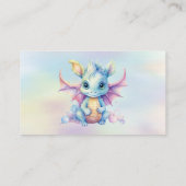 Schattige Pastel Dragon Meisje Luier Raffle Visitekaartje (Achterkant)