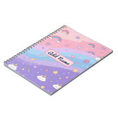 Schattige Pastel Eenhoorn Regenboog Notitieboek –  (Linkerzijde)