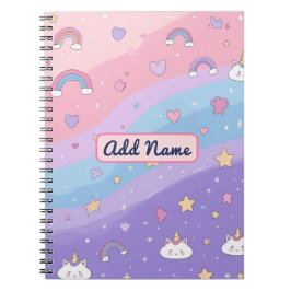 Schattige Pastel Eenhoorn Regenboog Notitieboek –