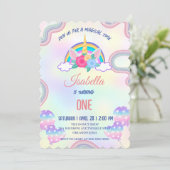 Schattige pastel Eenhoorns Regenboog Verjaardagsfe Kaart (Staand voorkant)